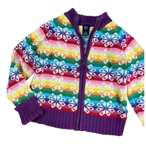 VINTAGE Y2K GAP Rainbow Fair Isle Girl's Sweater - Picture 2 of 7